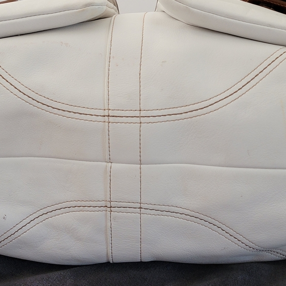 Coach 2007 White Leather Soho Satchel Tote Bag Purse 6468 Shopper Neutrals - Picture 6 of 16